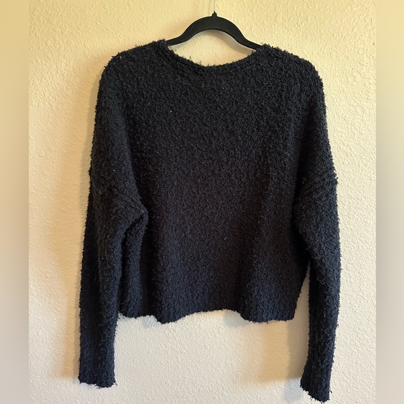 Free People V Neck Popcorn Sweater Black Size XS - Picture 2 of 3